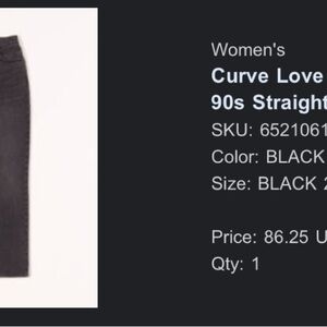 A&F Women’s Curve Love ‘90s Straight Ultra High Rise
